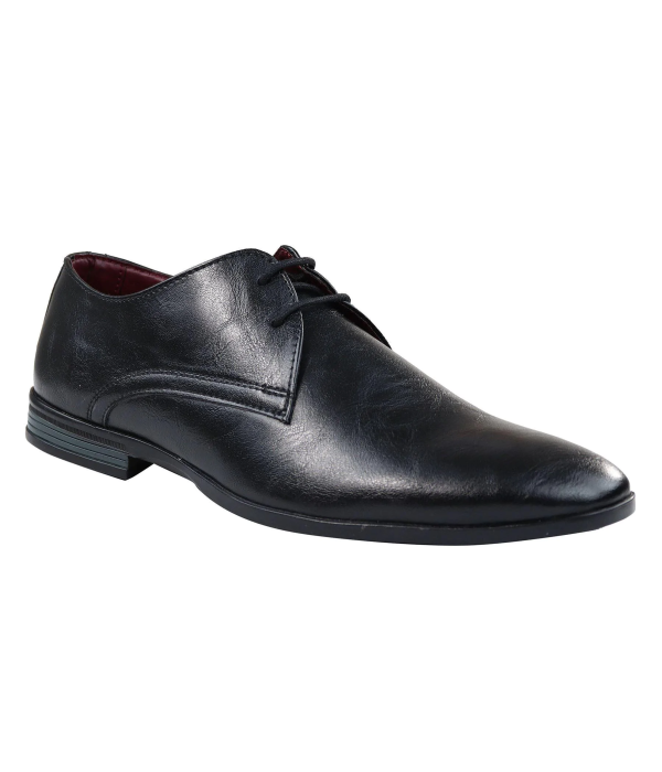Mens Classic Black Laced Leather Shoes Smart Casual Formal Plain Simple