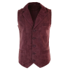 Mens Real Suede Leather Burgundy Smart Casual Gilet Waistcoat Vintage Retro
