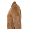 Mens Genuine Suede Bomber Jacket Leather Casual Varsity VIntage Smart Casual Brown