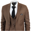 IM1 Men's Classic Brown Plain Tailored Fit 3-Piece Suit
