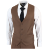 IM1 Men's Classic Brown Plain Tailored Fit 3-Piece Suit