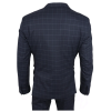 IM3 Men's Navy Checked Tailored Fit 3-Piece Suit