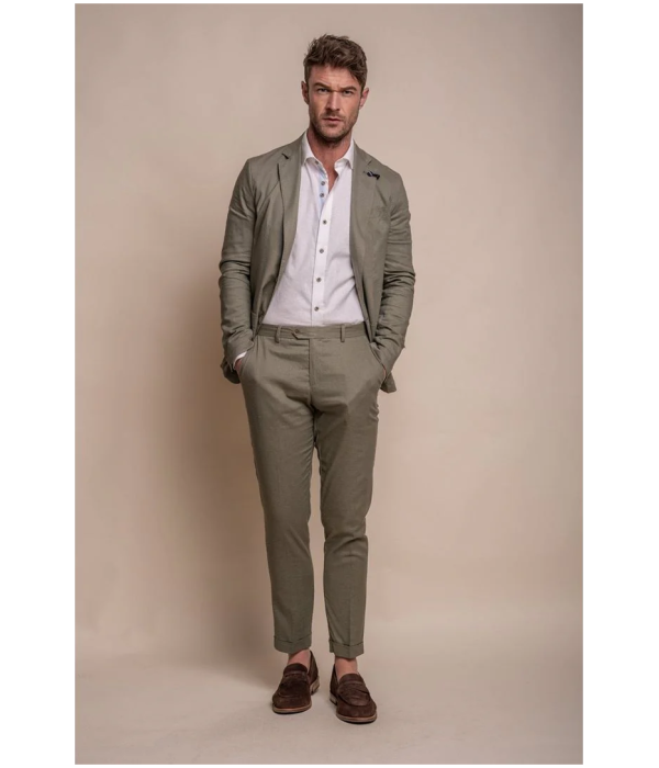 Alvari - Men's Sage Linen Summer 2 Piece Wedding Suit