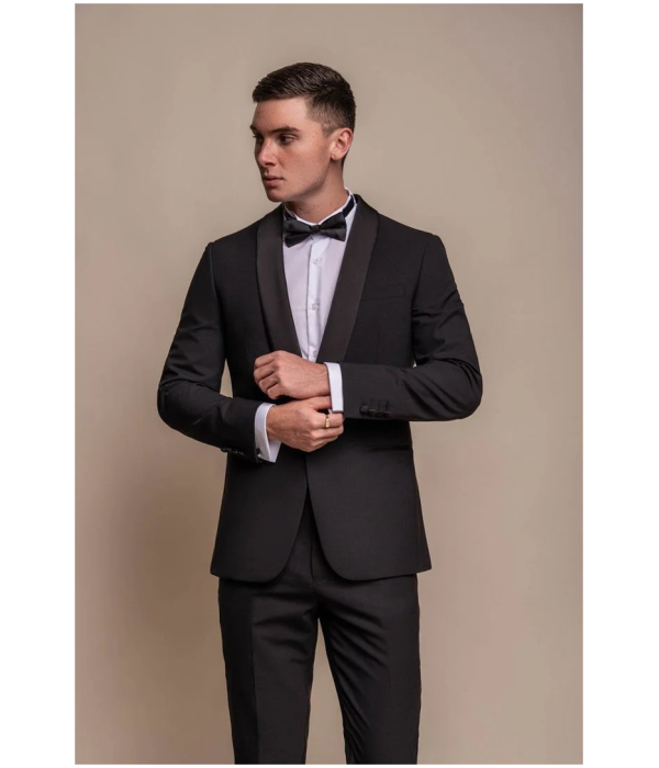 Aspen - Men's Black Tuxedo 2 Piece Wedding Suit