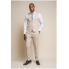 Caridi - Men's Tweed Beige Wedding Waistcoat