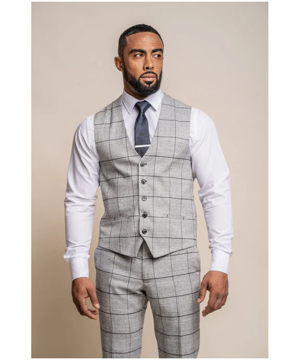 Ghost - Men's Grey Tweed Checked Waistcoat