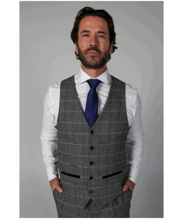 Harris - Men's Grey Tweed Waistcoat