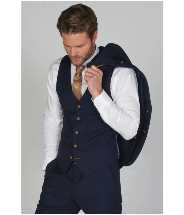 Mayfair- Men's Plain Navy Waistcoat