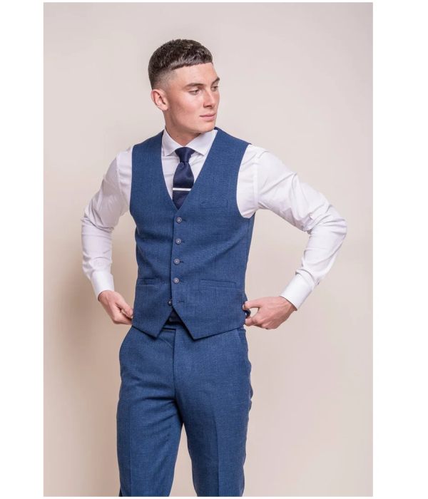 Miami - Men's Blue Wedding Waistcoat