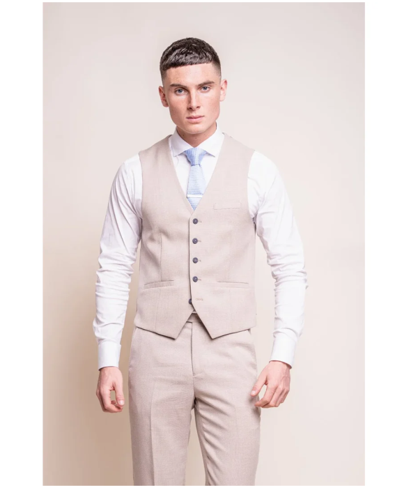 Miami - Men's Beige Wedding Waistcoat