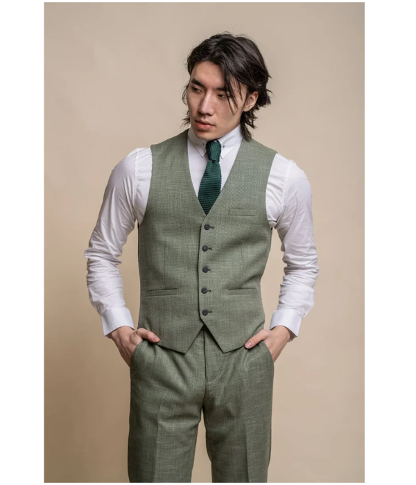 Miami - Men's Sage Green Summer Waistcoat