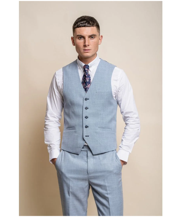 Miami - Men's Summer Light Blue Waistcoat
