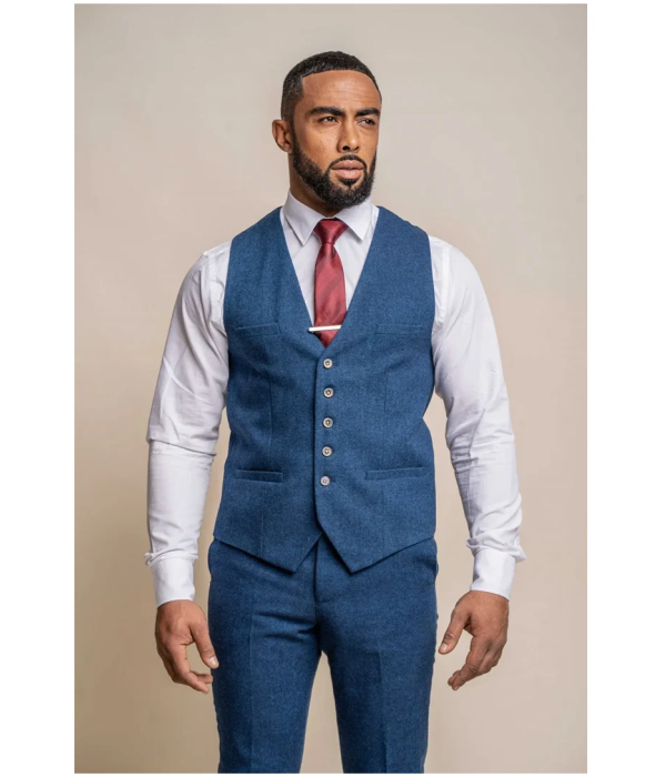 Orson - Men's Blue Tweed Waistcoat