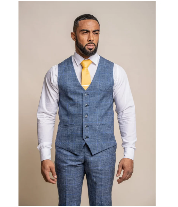Phantom - Men's Blue Check Waistcoat
