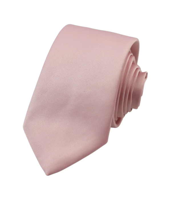 Men's Tie & Hankie Handkerchief Pocket Square Neck Tie Satin Silk Light Dusty Pink Peach