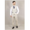 Warwick - Men's Beige Checked Waistcoat