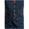 Cody - Men's Navy Blue Check Waistcoat