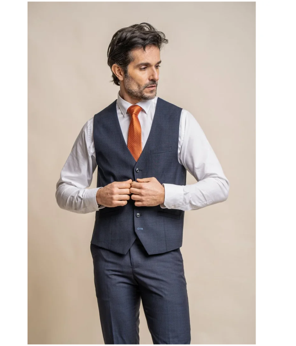 Seeba - Men's Classic Navy Blue Waistcoat