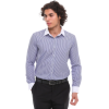 Men's Button Down Stripe Dress Shirt Formal Classic Collar - Blue