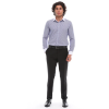Men's Button Down Stripe Dress Shirt Formal Classic Collar - Blue