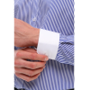 Men's Button Down Stripe Dress Shirt Formal Classic Collar - Blue