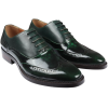 Harry - Men's Green Patent Leather Brogue Shoes