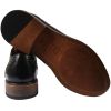 Ross - Men's Floral Print Leather Black Brogue Shoes
