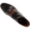 Adam - Men's Black Floral Skull Print Leather Oxford Boots