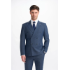 Bond - Men's Navy Check Double Breasted Blazer