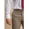 Gaston - Men's Tweed Olive Check Trousers