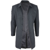 Men's Classic Collar Wool Blend Grey Overcoat
