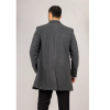 Men's Classic Collar Wool Blend Grey Overcoat