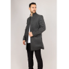 Men's Stand Collar Wool Blend Grey Overcoat