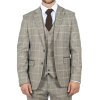Hode - Men's Brown Checked Plaid Tailored Fit Blazer