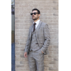 Hode - Men's Brown Checked Plaid Tailored Fit Blazer