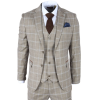 Hode - Men's Brown Checked Plaid Tailored Fit Blazer