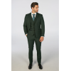 Leo - Men's Green 3 Piece Checked Tailored Fit Suit