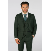 Leo - Men's Green 3 Piece Checked Tailored Fit Suit