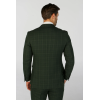 Leo - Men's Green 3 Piece Checked Tailored Fit Suit