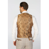 Leo - Men's Beige Checked Tailored Fit Waistcoat