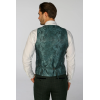 Leo - Men's Green Checked Tailored Fit Waistcoat