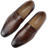 Men's Moccasin Brown Loafers Shoes Leather Lined Slip On Smart Formal Shoe