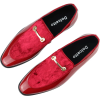 Men's Moccasin Loafers Shoes Leather Red Lined Slip On Velvet Smart Formal Shoe