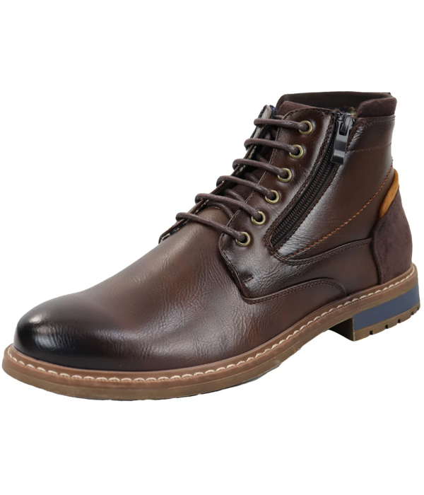 Men's Lace Up Brown Ankle Boots