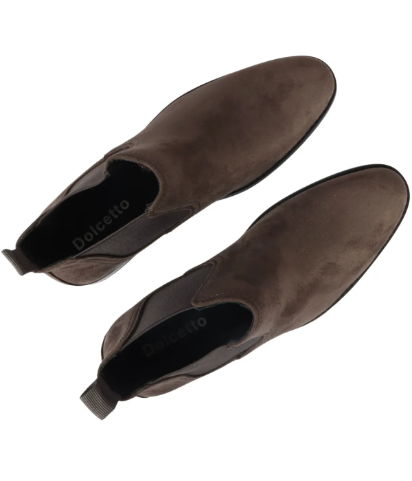 Men's Slip On Grey Suede Leather Lined Chelsea Boots