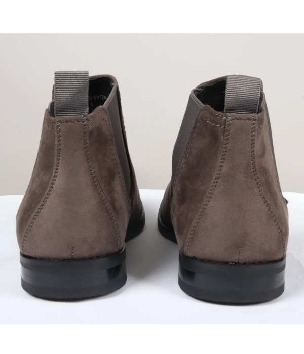 Men's Slip On Grey Suede Leather Lined Chelsea Boots