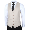 Mayfair - Men's 3 Piece Black Suit With Cream Waistcoat