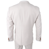 Mayfair - Men's 3 Piece Cream Suit With Navy Waistcoat