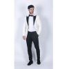 Rosa - Men's Soft Velvet Ivory Cream 1 Button Dinner Jacket Tuxedo Blazer Fit