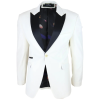 Rosa - Men's Soft Velvet Ivory Cream 1 Button Dinner Jacket Tuxedo Blazer Fit